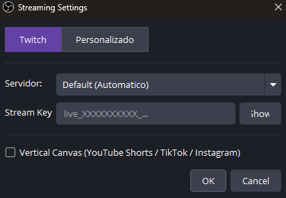 Set up Twitch in OBS multistream